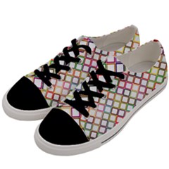 Grid Colorful Multicolored Square Men s Low Top Canvas Sneakers