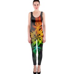 Smoke Rainbow Abstract Fractal One Piece Catsuit