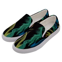 Smoke Rainbow Colors Colorful Fire Men s Canvas Slip Ons by HermanTelo