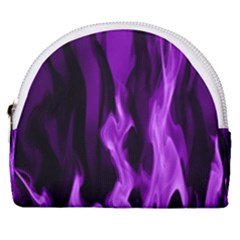 Smoke Flame Abstract Purple Horseshoe Style Canvas Pouch by HermanTelo