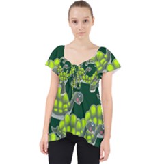 Seamless Turtle Green Lace Front Dolly Top by HermanTelo