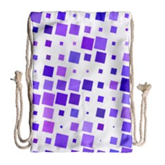 Square Purple Angular Sizes Drawstring Bag (large) by HermanTelo