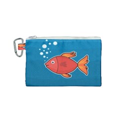 Sketch Nature Water Fish Cute Canvas Cosmetic Bag (small) by HermanTelo