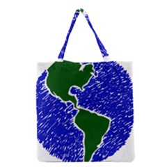 Globe Drawing Earth Ocean Grocery Tote Bag by HermanTelo