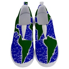 Globe Drawing Earth Ocean No Lace Lightweight Shoes