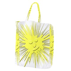 Smilie Sun Emoticon Yellow Cheeky Giant Grocery Tote by HermanTelo