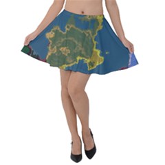 Map Geography World Velvet Skater Skirt by HermanTelo