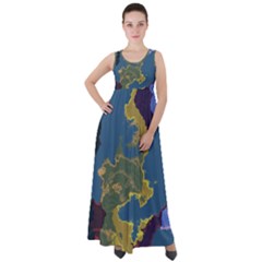 Map Geography World Empire Waist Velour Maxi Dress by HermanTelo