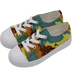 Map Geography World Yellow Kids  Low Top Canvas Sneakers by HermanTelo