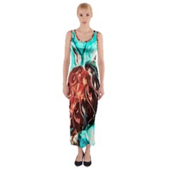 Tortoise Marine Animal Shell Sea Fitted Maxi Dress by HermanTelo