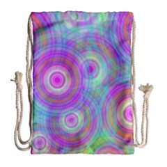 Circle Colorful Pattern Background Drawstring Bag (large)