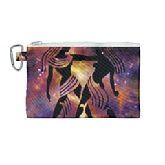 Zodiac Horoscope Astrology Canvas Cosmetic Bag (medium)