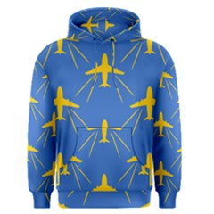 Aircraft Texture Blue Yellow Men s Pullover Hoodie by HermanTelo