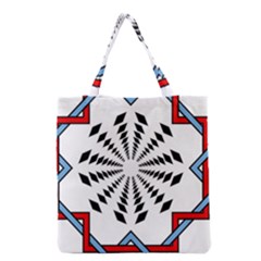 Star Illusion Mandala Grocery Tote Bag by HermanTelo