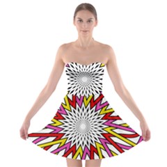 Sun Abstract Mandala Strapless Bra Top Dress by HermanTelo