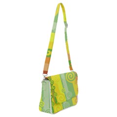 Ring Kringel Background Abstract Yellow Shoulder Bag With Back Zipper