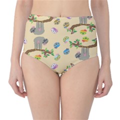 Sloth Neutral Color Cute Cartoon Classic High-waist Bikini Bottoms