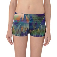 Mountains Abstract Mountain Range Reversible Boyleg Bikini Bottoms by Pakrebo