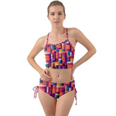 Abstract Background Geometry Blocks Mini Tank Bikini Set by Alisyart