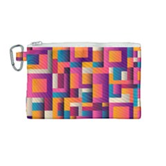 Abstract Background Geometry Blocks Canvas Cosmetic Bag (medium)