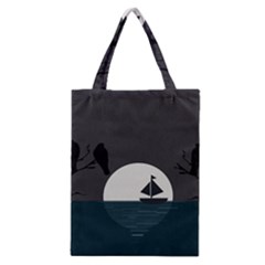 Birds Moon Moonlight Tree Animal Classic Tote Bag