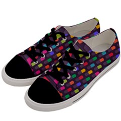 Background Colorful Geometric Men s Low Top Canvas Sneakers