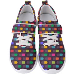Background Colorful Geometric Men s Velcro Strap Shoes