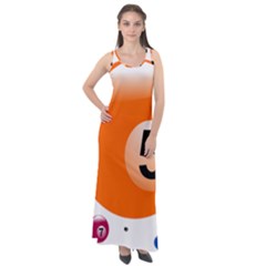Billiard Ball Ball Game Pink Orange Sleeveless Velour Maxi Dress by HermanTelo