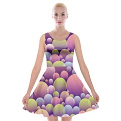 Abstract Background Circle Bubbles Velvet Skater Dress by HermanTelo