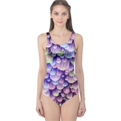 Abstract Background Circle Bubbles Space One Piece Swimsuit