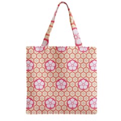 Floral Design Seamless Wallpaper Zipper Grocery Tote Bag by HermanTelo