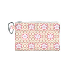 Floral Design Seamless Wallpaper Canvas Cosmetic Bag (small)