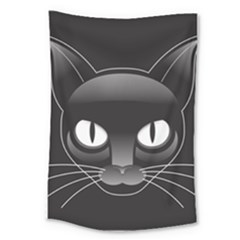 Grey Eyes Kitty Cat Large Tapestry by HermanTelo