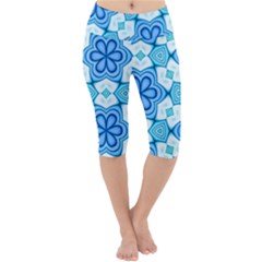 Pattern Abstract Wallpaper Lightweight Velour Cropped Yoga Leggings