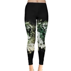 Awesome Tiger With Flowers Leggings  by FantasyWorld7