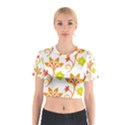 Pattern Floral Spring Map Gift Cotton Crop Top View1