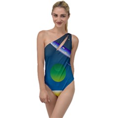 Rocket Spaceship Space To One Side Swimsuit by HermanTelo
