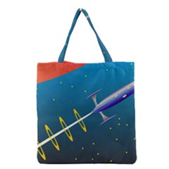 Rocket Spaceship Space Galaxy Grocery Tote Bag