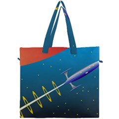 Rocket Spaceship Space Galaxy Canvas Travel Bag by HermanTelo