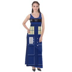 Tardis Doctor Who Time Travel Sleeveless Velour Maxi Dress by HermanTelo