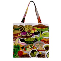 Eat Food Background Art Color Zipper Grocery Tote Bag