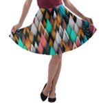 Abstract Triangle Tree A-line Skater Skirt