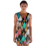 Abstract Triangle Tree Wrap Front Bodycon Dress