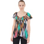 Abstract Triangle Tree Lace Front Dolly Top