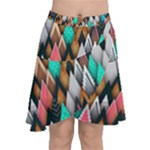 Abstract Triangle Tree Chiffon Wrap Front Skirt