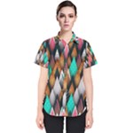 Abstract Triangle Tree Women s Short Sleeve Shirt