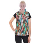 Abstract Triangle Tree Women s Button Up Vest