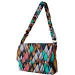 Abstract Triangle Tree Full Print Messenger Bag