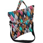 Abstract Triangle Tree Fold Over Handle Tote Bag