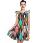 Abstract Triangle Tree Tie Up Tunic Dress